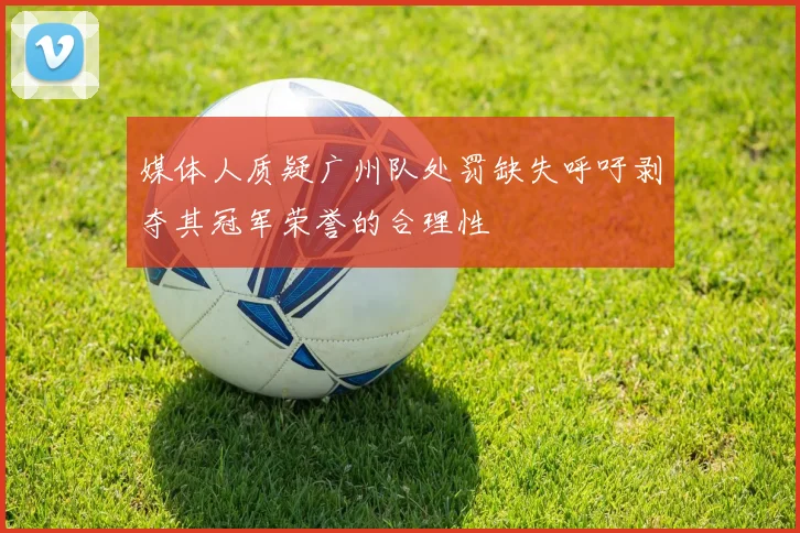 媒体人质疑广州队处罚缺失呼吁剥夺其冠军荣誉的合理性